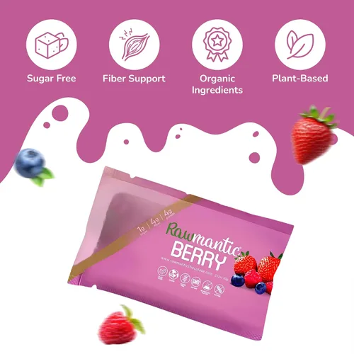 Vista 6 de Rawmantic Berry Energy Bar (12 mini barras x 2.12 oz) – Maracuyá orgánica y bayas mixtas, quinua inflada, sorgo, mijo y trigo sarraceno, sin sabores