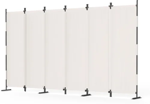 Vista 18 de Divisor de habitación de 3 paneles y pantallas de privacidad plegables con 4 pies de metal curvos, divisor de pared de cubículo para particiones