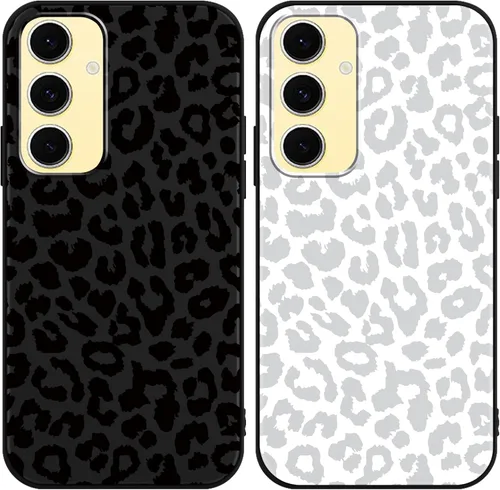 Vista 30 de Pack de 2 fundas con estampado de guepardo para Samsung Galaxy A03s 4G de 6.5", fundas de diseño de patrón de leopardo de lujo, de silicona suave