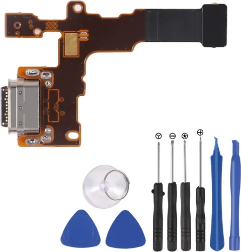 Vista 6 de Reemplazo del puerto de carga del conector de base USB con cable flexible de micrófono compatible con LG G7 ThinQ (versión de EE. UU.) G710VM