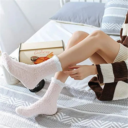 Vista 7 de Calcetines de microfibra para dormir, acogedores y muy suaves para mujer, 6 o 5 pares, talla única