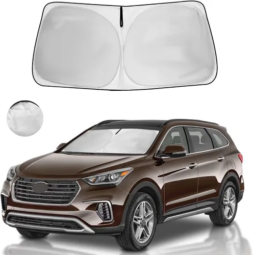 Vista 43 de Parasol para parabrisas, 4 capas, parasol para ventana delantera, bloquea los rayos UV, mantiene el automóvil más fresco
