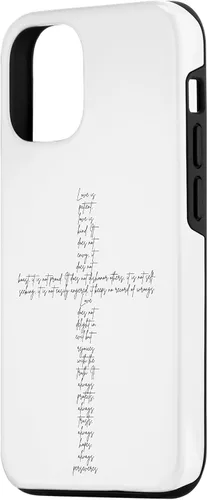 Vista 2 de Funda con cruz cristiana para iPhone 12/12 Pro 1 Corinthians 13