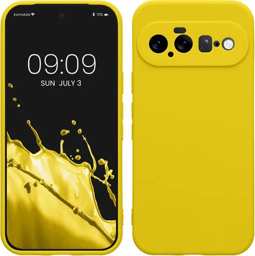 Vista 305 de kwmobile Funda compatible con Google Pixel 9 - Funda protectora delgada de TPU para teléfono - Acabado mate suave - Piedra antigua