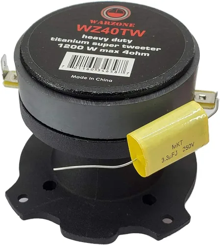 Vista 3 de 1 altavoz Gravity WZ40TW de 1200 vatios de potencia máxima, manejo de la serie Warzone, de titanio, resistente, súper tweeter, marco de aluminio