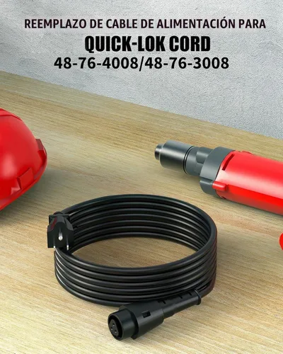 Vista 3 de WUKUR para cable Quik-Lok, cable de alimentación de 16.5 pies para herramienta eléctrica Milwaukee