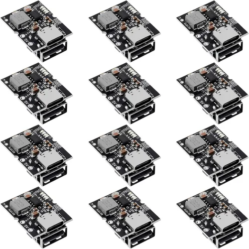 Vista 9 de 12 unidades tipo C USB 5V 2A Step-Up módulo de alimentación convertidor de aumento de batería de litio placa de protección de carga con indicador
