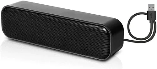 Vista 6 de Altavoz USB Mini Altavoz de computadora Estéreo alimentado Multimedia para Notebook Laptop PC (Negro)