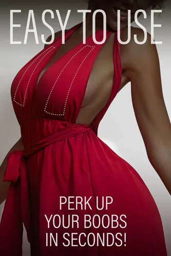 Vista 8 de Cinta adhesiva para pechos con cubiertas de pezones, brasier de cinta de levantamiento de senos, cinta de elevación para uso con vestido sin