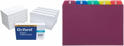 Vista 8 de Oxford fichas negras, de 3 x 5 pulgadas, de color blanco, (100 unidades), Blanco