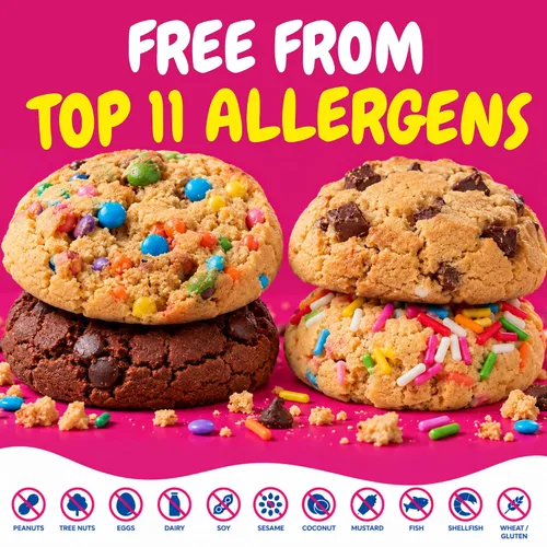 Vista 3 de Rule Breaker - Galletas veganas, sin gluten, sin nueces, hipoalergénicas, Kosher, envueltas individualmente, 1.9 oz, aperitivos