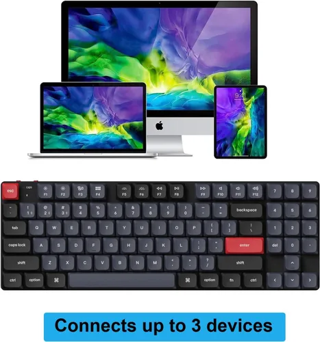 Vista 7 de Keychron K13 Pro Teclado mecánico inalámbrico ultra delgado QMK/VIA, macro programable intercambiable en caliente, 80% diseño RGB retroiluminado
