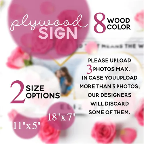 Vista 5 de MOM - Regalos para mamá de hija, hijo - Letrero de foto personalizado con imágenes de niños 2 tamaños, 8 colores de fondo Letrero de madera
