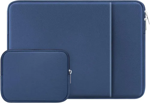Vista 12 de RAINYEAR - Funda para laptop de 11 a 11.6 pulgadas con bolsillo y bolsa de accesorios, color negro Funda protectora acolchada con cremallera suave