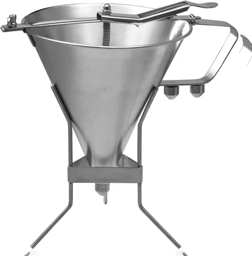 Vista 2 de Winco Embudo de confitería de acero inoxidable con 3 boquillas mediano