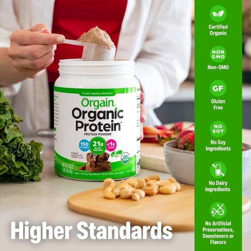 Vista 4 de Orgain polvo protéico orgánico a base de plantas, 3 Sabores, varios tamaños