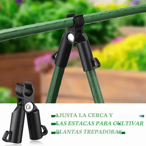 Vista 6 de 50 piezas de clip de conector de enrejado ajustable para plantas, estacas de plástico para jardín, tipo A, clip de hebilla para juntas de conexión
