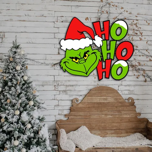 Vista 6 de Letrero de Puerta de Navidad Letrero de Madera de Navidad Colgador de Madera de Navidades para Decoración de Puerta Delantera Exterior