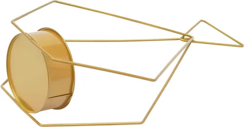 Vista 6 de Jarrones dorados para centros de mesa de boda, 10 piezas de centro de mesa de metal geométrico dorado, elegantes centros de mesa de boda para mesas
