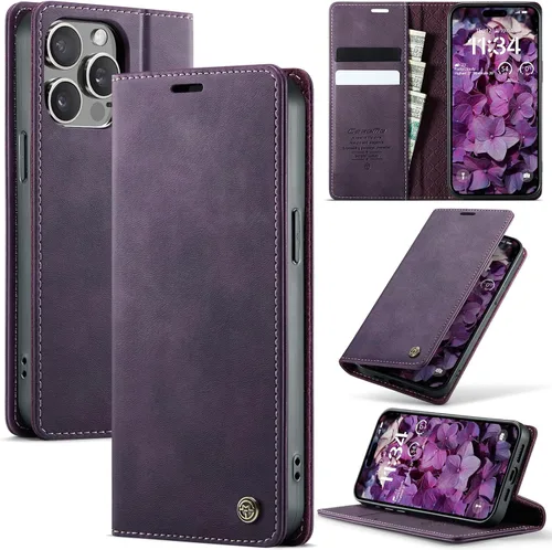Vista 40 de Funda tipo cartera para Samsung Galaxy Z Fold 7 de piel con tarjetero y función atril, cierre magnético, bloqueo RFID, TPU a prueba de golpes, Negro
