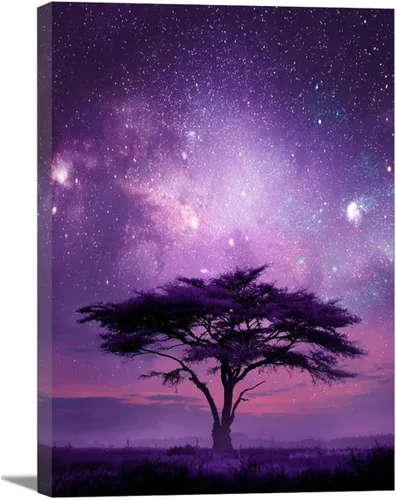 Vista 23 de VOCBAN Tree of Life Canvas Wall Art Tree Decor Painting Artwork for Office Kitchen Bathroom Dining Room Office Home Decor Dormitory(black black 74