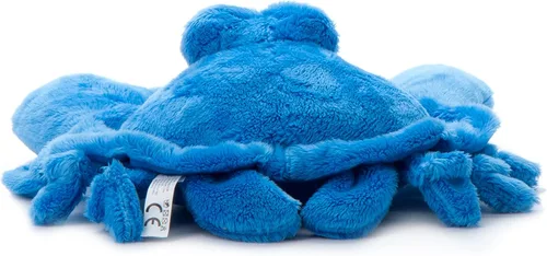 Vista 4 de The Petting Zoo Animal de peluche de cangrejo, regalos para niños, animales del océano de ojo brillante, juguete de peluche de cangrejo azul de 9