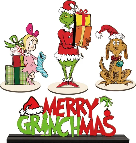 Vista 8 de Denylo pro 7 piezas de decoración de mesa de Navidad, letreros de madera para centros de mesa de Navidad, letreros de mesa de Feliz Navidad, temas