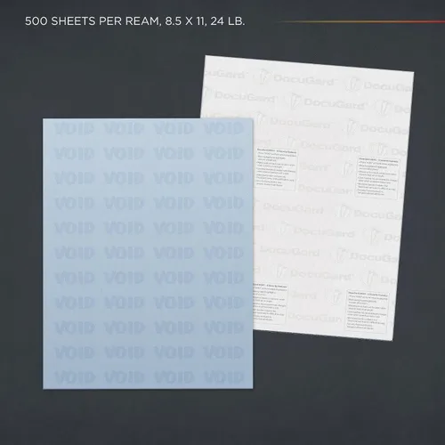 Vista 2 de DocuGard Papel de seguridad médica, peso de enlace de 24 libras, 8.5 x 11, azul, 500/resma (paquete de 2)