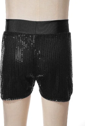 Vista 5 de Pantalones cortos de ballet para niñas y niños con lentejuelas con purpurina, hip hop, jazz, ballet, baile, yoga, gimnasio, pantalones cortos