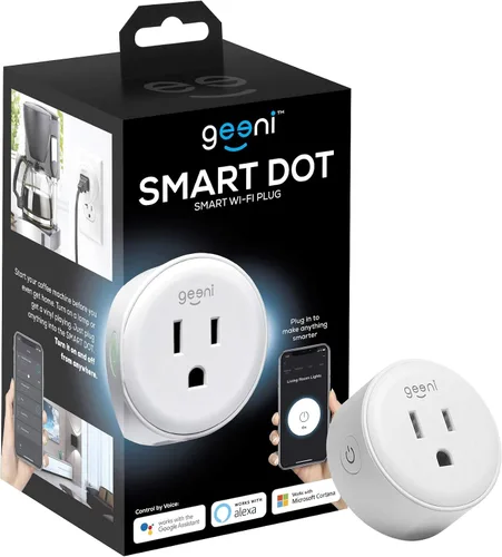 Vista 10 de Geeni Dot Enchufe inteligente con conectividad WiFi de 2.4GHz – Paquete de 2 tomas inteligentes compactas y resistentes al fuego con programador