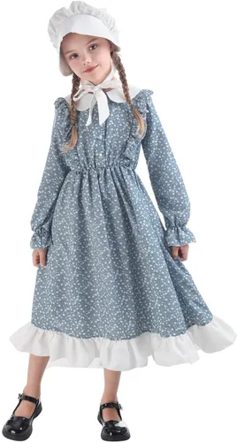 Vista 40 de Nuoqi - Vestidos de pionera para niñas, disfraz colonial