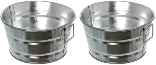 Vista 15 de American Metalcraft MTUB63 Tina galvanizada natural con mango lateral - 27 oz, 6 pulgadas