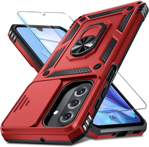 Vista 46 de Janmitta Funda compatible con Samsung Galaxy A16 5G/4G con Cubierta Deslizante Integrada para Lente de Cámara + Protector de Pantalla + Soporte