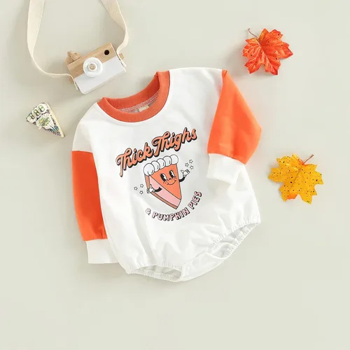 Vista 7 de Adobabirl Disfraz de Halloween para bebé, sudadera de fantasma de calabaza, mameluco de gran tamaño, lindo para otoño e invierno