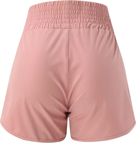 Vista 6 de Sport Work Out Shorts High Waist Sporty Bicycle Womens Hiking Shorts High Waisted Trousers High Rise Cargo Shorts Pink