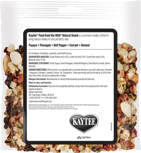 Vista 2 de Kaytee Food From The Wild Golosinas Naturales para Aves Mascotas, 3 oz