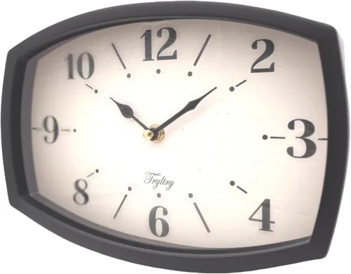 Vista 3 de Reloj de pared pequeño Silencioso Retro Rectangular Reloj Negro Rectángulo Relojes de pared de metal con pilas estilo antiguo de diseño