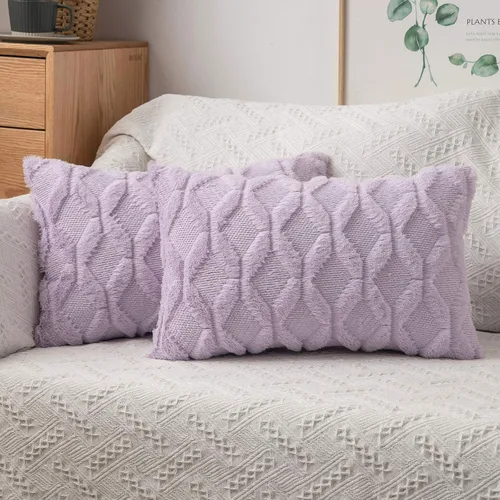 Vista 9 de MIULEE juego de 2 fundas de almohada de lana sintética, bordadas, para sillón, sofá, dormitorio, auto, fundas decorativas