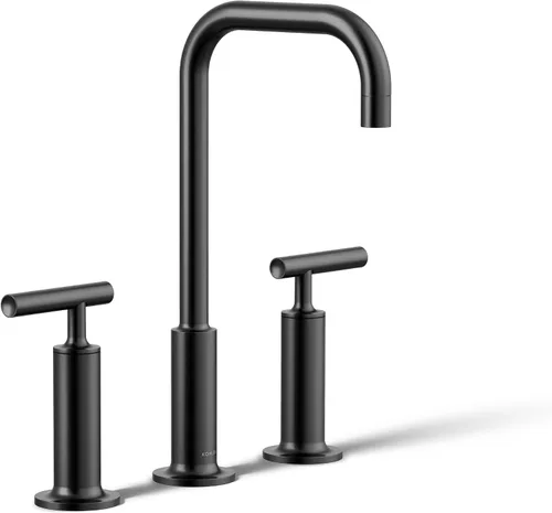 Vista 43 de KOHLER K-14408-4-AF Purist - Grifo para lavabo de baño, 3 agujeros, manijas de palanca alta generalizadas y boquilla de cuello de cisne alto, 1.2