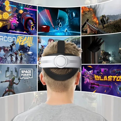 Vista 8 de Head Strap with Battery Pack for Oculus Quest 2 APZDY 5000mAh Fast Charging VR PowerLightweight with Adjustable Elite Strap for Enhanced Comfort and