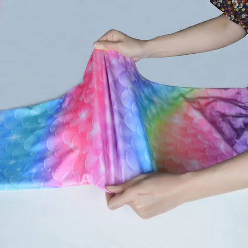 Vista 3 de DNFUN Colas de sirena para nadar para niñas, bikini de princesa, cola de sirena, traje de baño para niñas