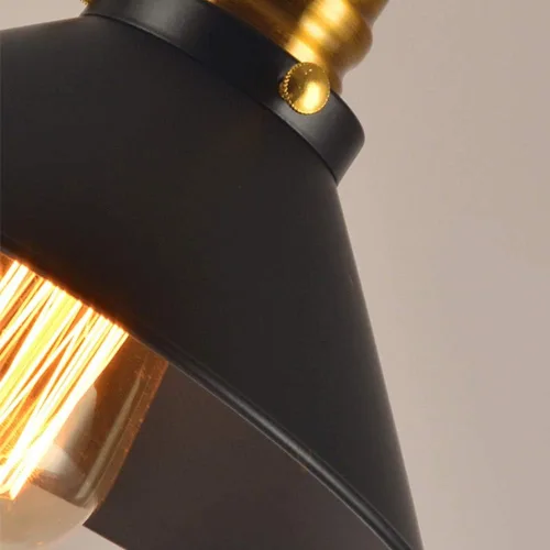 Vista 6 de Adjustable Horn Pendant Light Fixture - Retro Iron Chandelier for Living Room, Restaurant, Café, and Loft Spaces(Diameter: 22cm)