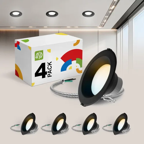 Vista 13 de ASD Downlight LED comercial sin lata de 4 pulgadas, iluminación ajustable de potencia de 7/10/13W, lámpara de techo empotrable redonda regulable, 5