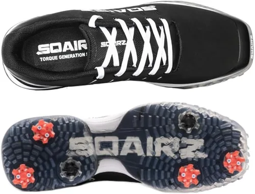 Vista 5 de SQAIRZ Zapatos de golf deportivos para hombre, nuevos zapatos de golf, diseñados para el equilibrio y el rendimiento, picos reemplazables
