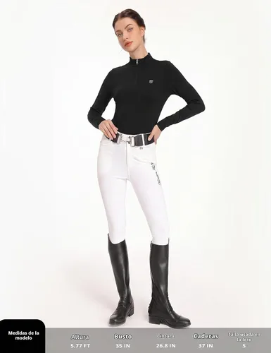 Vista 5 de Harrison Howard Camiseta de equitación para mujer, camiseta de equitación Negro