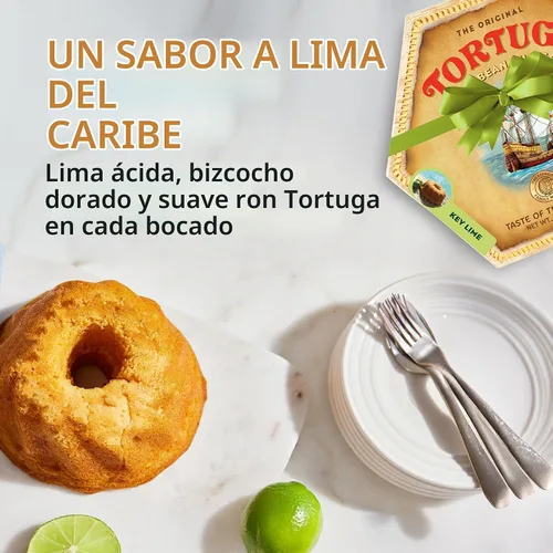 Vista 3 de TORTUGA Caribbean Key - Pastel de ron de lima – Tortas de ron de lima de 32 onzas – El regalo gourmet perfecto para rellenos de calcetines, cestas