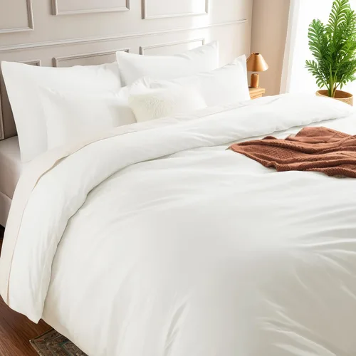 Vista 46 de NEXHOME PRO Funda de edredón Twin XL 100% algodón lavado, transpirable, duradera, texturizada, similar al lino, juego de ropa de cama para el hogar
