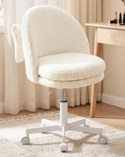 Vista 11 de GTPOFFICE Silla de tocador con respaldo, silla de oficina alta ajustable, taburetes de bar giratorios altos, silla de escritorio mullida y bonita