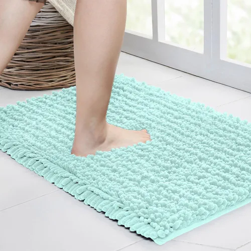 Vista 28 de Walensee Alfombra de baño antideslizante (32x20, azul oscuro) absorbente de agua, súper suave, felpilla peluda, lavable a máquina, se seca