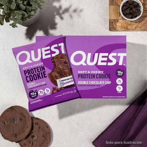 Vista 7 de Galleta de proteínas Quest Nutrition, aptas para la dieta Keto, rica en proteínas, baja en carbohidratos, sin soja.